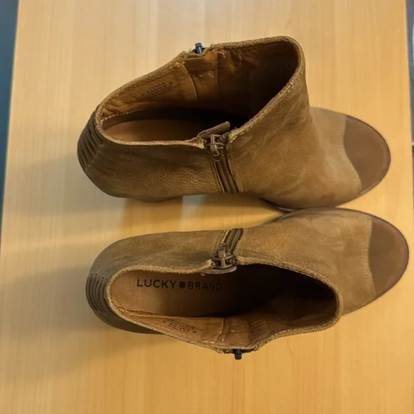 Lucky Brand Womens Sesame Augusta Brown Lamija Ankle Booties Boots 9.5 - Picture 10 of 10